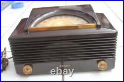 Vintage Philco Bakelite Tube Radio 1950's # 50-920 For Repair Hums, Good Cosmetic