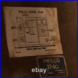 Vintage Philco Cathedral Tube Radio Model 60 37-60 Wood Tombstone Read