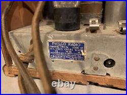 Vintage Philco Cathedral Tube Tombstone Radio Model 84 121 Powers On! RARE