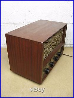 Vintage Philco E-976 Table Top AM/FM Tube Radio Mahogany Wood Used Parts/Repair