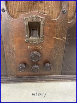 Vintage Philco Model 19 Super Heterodyne Tube Radio As Is For Parts JK