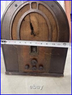 Vintage Philco Model 19 Super Heterodyne Tube Radio As Is For Parts JK
