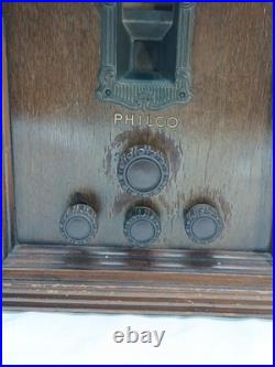 Vintage Philco Model 19 Super Heterodyne Tube Radio As Is For Parts Powers Up
