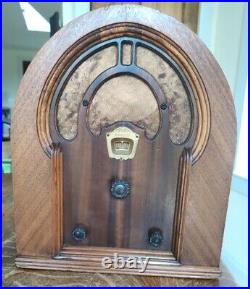 Vintage Philco Model 52 Cathedral Tube Radio Working! Restored Looks Great