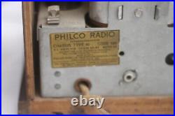Vintage Philco Model 60 Tube Radio Wood Cathedral For Repair 1934 circa