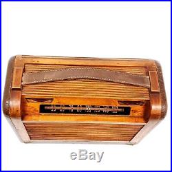 Vintage Philco Portable Radio 46-350 Tube Radio Wooden Roll Top 1946 Not Working