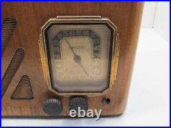 Vintage Philco Redio For Parts Or Repair Model 38-15 Dials Spin Hands Move