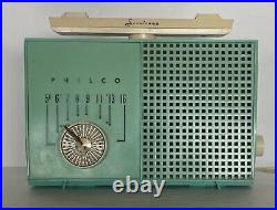 Vintage Philco Scantenna AM Tube Radio Teal Tested Works