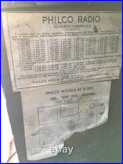 Vintage Philco Tombstone Tube Radio Nice