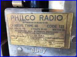 Vintage Philco Tombstone Tube Radio Nice