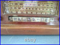 Vintage Philco Tube Radio 48-482 Tested & Powers On For Parts/Repair
