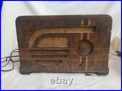 Vintage Philco Tube Radio Model 37-600 Double-Sided Art Deco 1930's Powers on