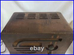 Vintage Philco Tube Radio Model 37-600 Double-Sided Art Deco 1930's Powers on