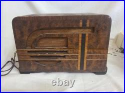 Vintage Philco Tube Radio Model 37-600 Double-Sided Art Deco 1930's Powers on