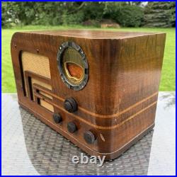 Vintage Philco Tube Radio Model 38-9 Art Deco Curved Design FOR PARTS/REPAIR