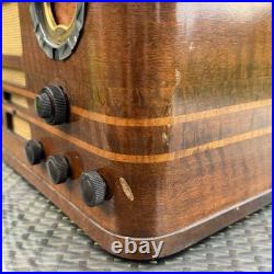 Vintage Philco Tube Radio Model 38-9 Art Deco Curved Design FOR PARTS/REPAIR