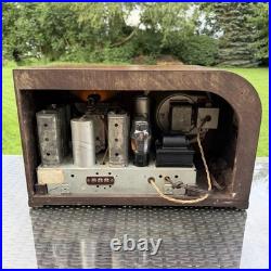 Vintage Philco Tube Radio Model 38-9 Art Deco Curved Design FOR PARTS/REPAIR