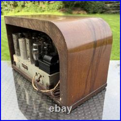 Vintage Philco Tube Radio Model 38-9 Art Deco Curved Design FOR PARTS/REPAIR