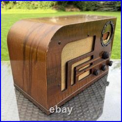 Vintage Philco Tube Radio Model 38-9 Art Deco Curved Design FOR PARTS/REPAIR