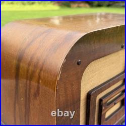 Vintage Philco Tube Radio Model 38-9 Art Deco Curved Design FOR PARTS/REPAIR