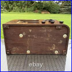 Vintage Philco Tube Radio Model 38-9 Art Deco Curved Design FOR PARTS/REPAIR