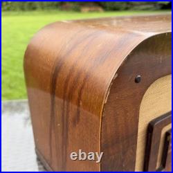 Vintage Philco Tube Radio Model 38-9 Art Deco Curved Design FOR PARTS/REPAIR