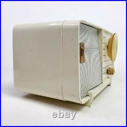 Vintage Philco Tube Radio Model E-810-124 White Mid Century Modern E810 Works
