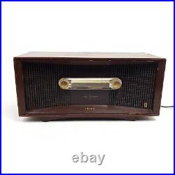 Vintage Philco Tube Radio Twin Speaker AM Phono Input Wood Case Tabletop Working