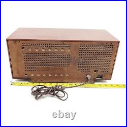 Vintage Philco Tube Radio Twin Speaker AM Phono Input Wood Case Tabletop Working