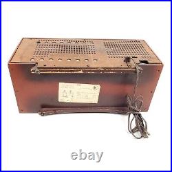 Vintage Philco Tube Radio Twin Speaker AM Phono Input Wood Case Tabletop Working
