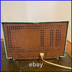 Vintage Philco Twin Speaker Blue Mid Century Tube Radio H836