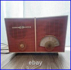 Vintage Philco Twin Speaker CORAL Tube Radio H836-124 AS IS