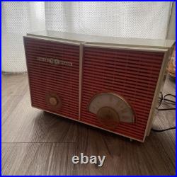Vintage Philco Twin Speaker CORAL Tube Radio H836-124 AS IS