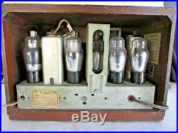 Vintage Philco Valve Tube Radio Wood Case WORKING 1937 Part NO. 37-5505