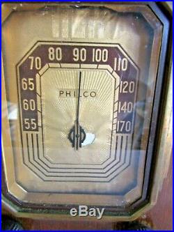 Vintage Philco Valve Tube Radio Wood Case WORKING 1937 Part NO. 37-5505