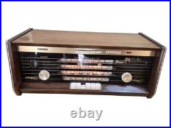 Vintage Philips B5X43A Bi-Ampli Tube Radio FM Stereo Magic Eye MCM Wood Holland
