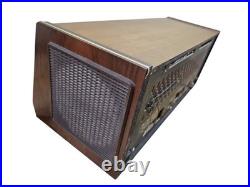 Vintage Philips B5X43A Bi-Ampli Tube Radio FM Stereo Magic Eye MCM Wood Holland