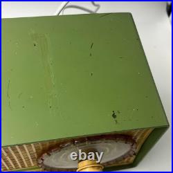 Vintage Philips Green B2X12A/79F Tube Radio AM FM Working 1950s Mid Century