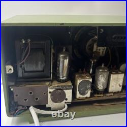 Vintage Philips Green B2X12A/79F Tube Radio AM FM Working 1950s Mid Century