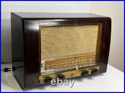 Vintage Philips P145 Tube Radio Working AM Shortwave Wood Cabinet Toronto 1950s