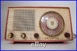 Vintage Phillips red bakelite valve tube radio