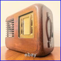 Vintage Phonola 521 Portable Tube Radio Art Deco Rare Wood