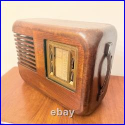 Vintage Phonola 521 Portable Tube Radio Art Deco Rare Wood