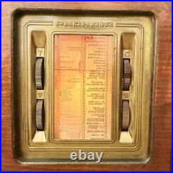Vintage Phonola 521 Portable Tube Radio Art Deco Rare Wood