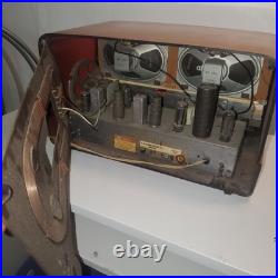 Vintage Pink 50's Montgomery Wards Airline Twin Speaker Tube Radio WG-1635A