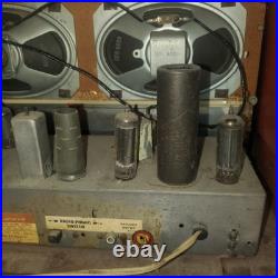 Vintage Pink 50's Montgomery Wards Airline Twin Speaker Tube Radio WG-1635A