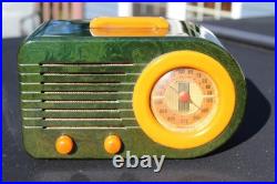 Vintage Pre War Old Blue Green Antique Fada 115 Catalin Bakelite Antique Radio