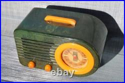 Vintage Pre War Old Blue Green Antique Fada 115 Catalin Bakelite Antique Radio
