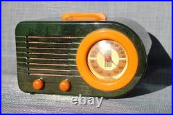 Vintage Pre War Old Blue Green Antique Fada 115 Catalin Bakelite Antique Radio