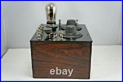 Vintage Qualitone Q57 1920s One Tube Radio with good 201A made in Sioux City, IA